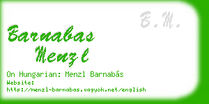 barnabas menzl business card