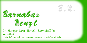 barnabas menzl business card